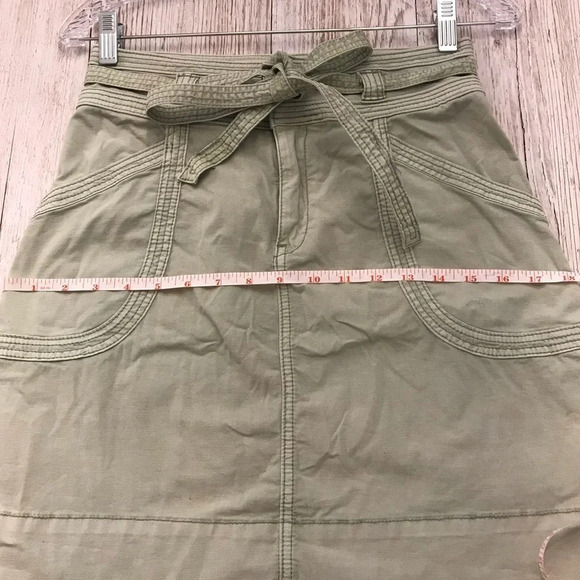 Pilcro & the Letterpress Green Paper Bag A-Line Skirt with Pockets & Belt size 0 - Picture 7 of 12